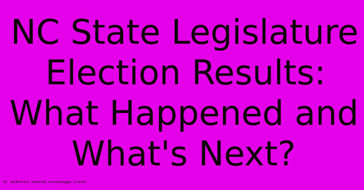 NC State Legislature Election Results: What Happened And What's Next?