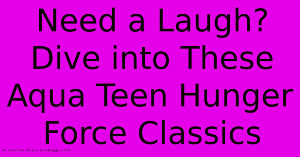 Need A Laugh? Dive Into These Aqua Teen Hunger Force Classics