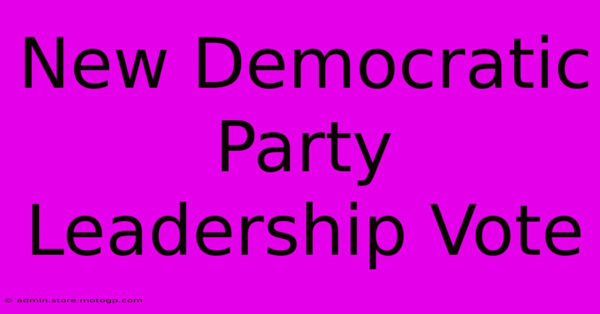 New Democratic Party Leadership Vote