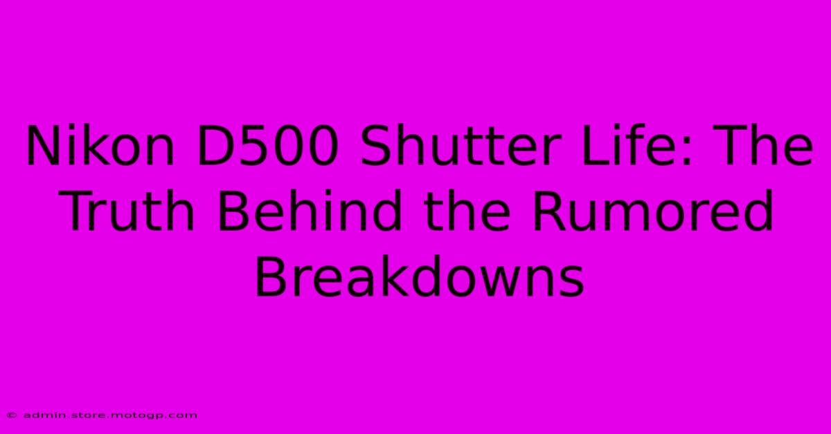 Nikon D500 Shutter Life: The Truth Behind The Rumored Breakdowns