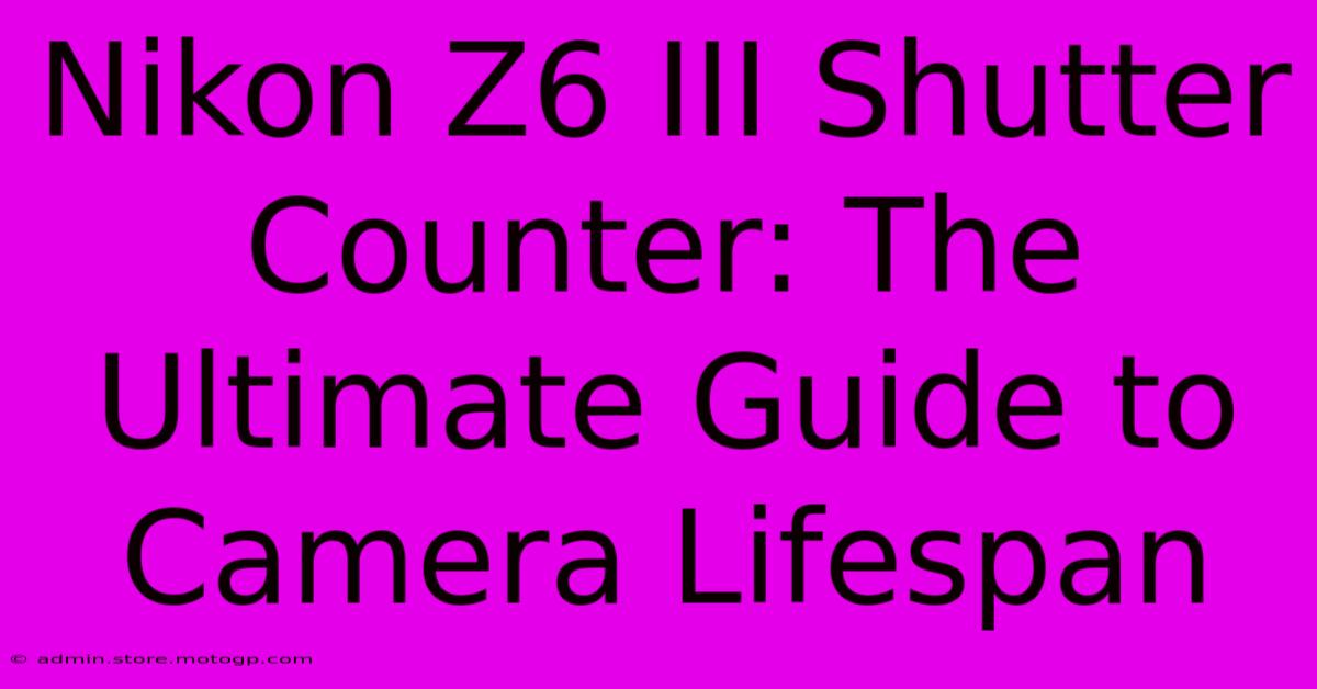 Nikon Z6 III Shutter Counter: The Ultimate Guide To Camera Lifespan