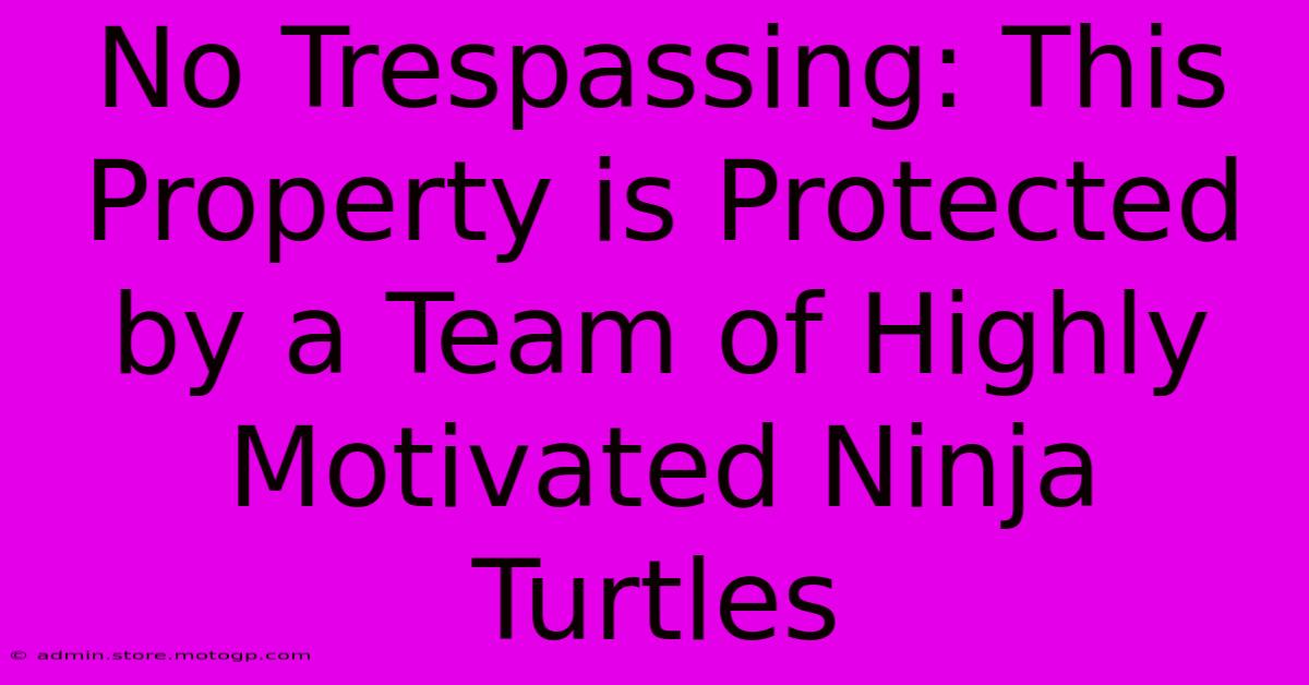 No Trespassing: This Property Is Protected By A Team Of Highly Motivated Ninja Turtles