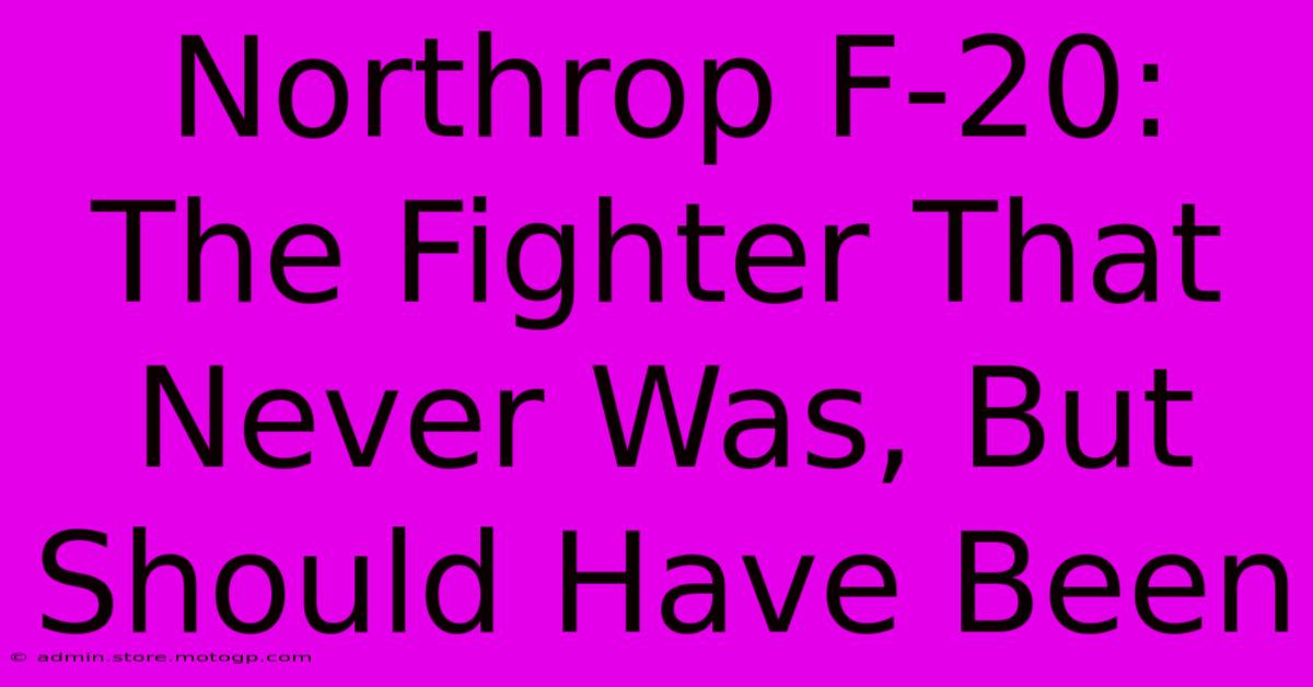 Northrop F-20: The Fighter That Never Was, But Should Have Been