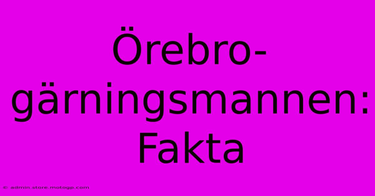 Örebro-gärningsmannen: Fakta