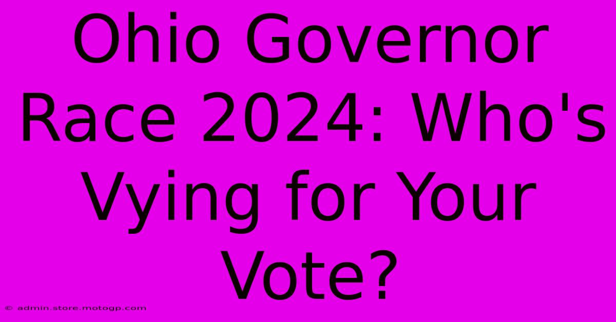 Ohio Governor Race 2024: Who's Vying For Your Vote?