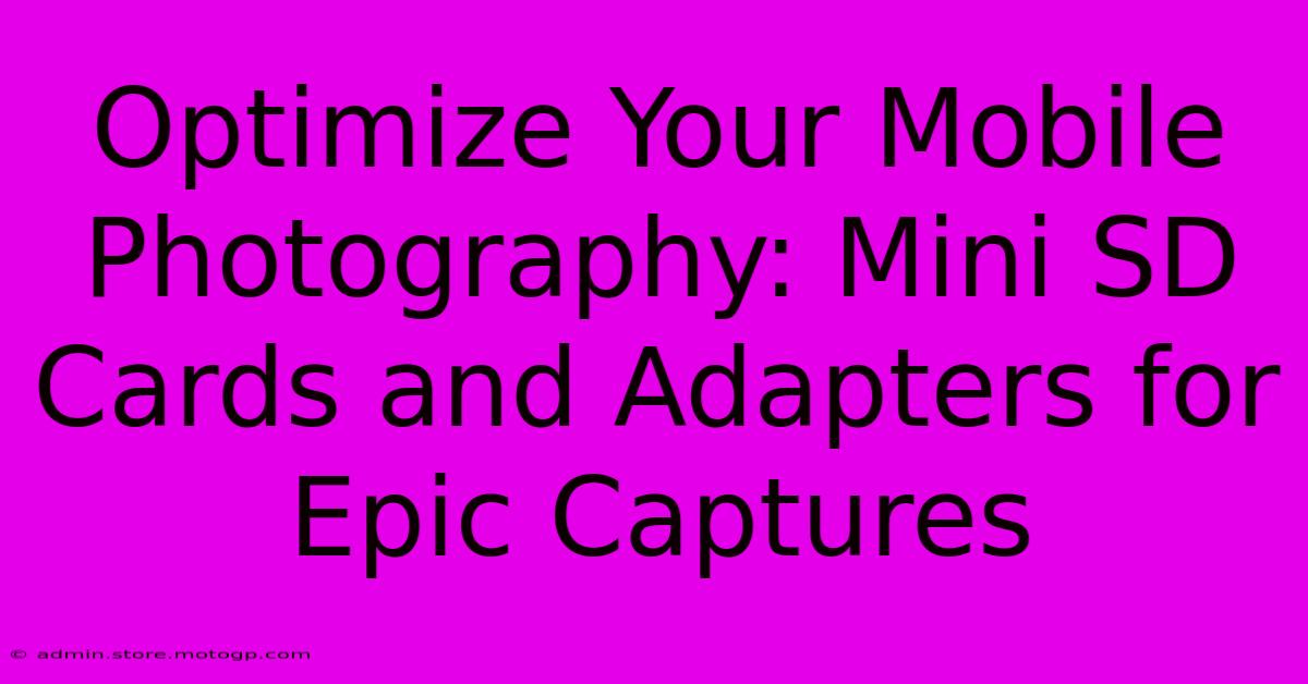 Optimize Your Mobile Photography: Mini SD Cards And Adapters For Epic Captures