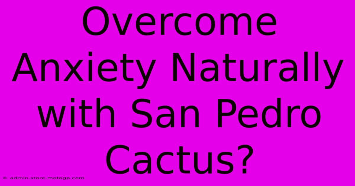 Overcome Anxiety Naturally With San Pedro Cactus?