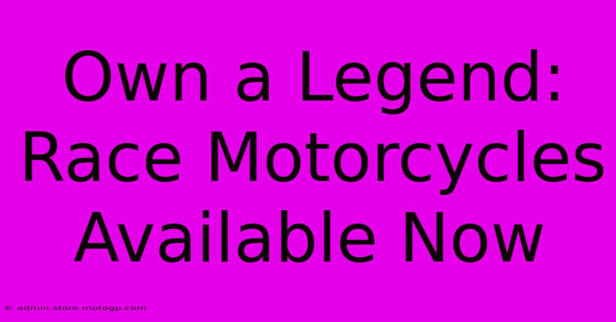 Own A Legend: Race Motorcycles Available Now