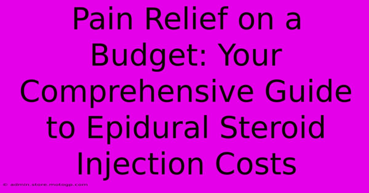 Pain Relief On A Budget: Your Comprehensive Guide To Epidural Steroid Injection Costs