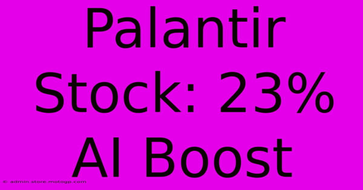 Palantir Stock: 23% AI Boost