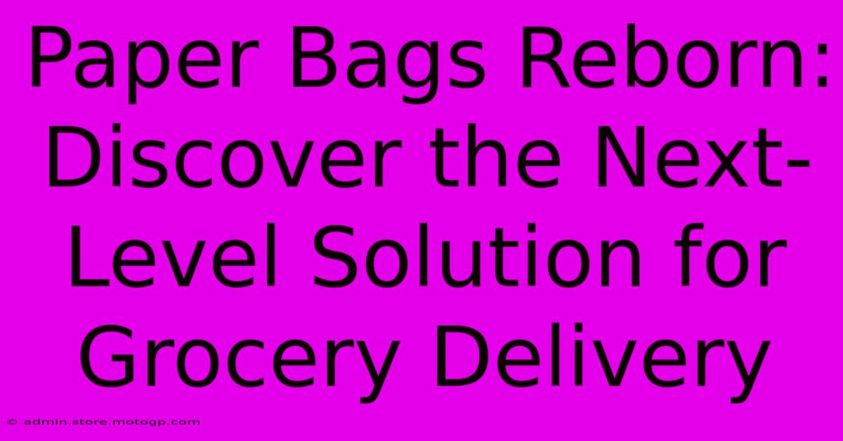 Paper Bags Reborn: Discover The Next-Level Solution For Grocery Delivery