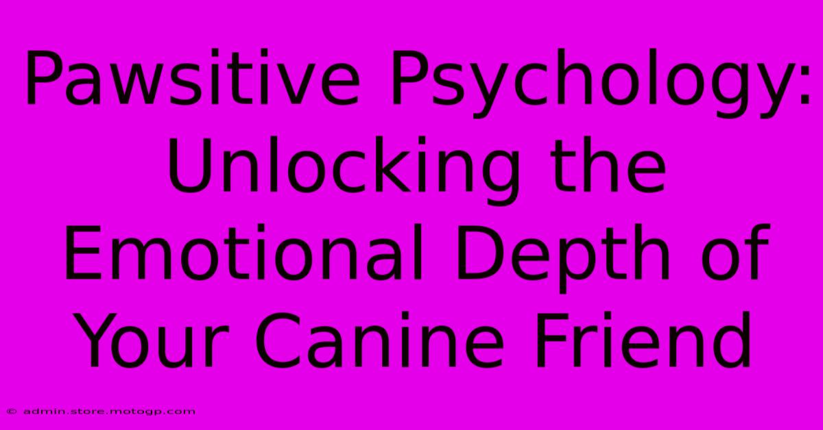 Pawsitive Psychology: Unlocking The Emotional Depth Of Your Canine Friend