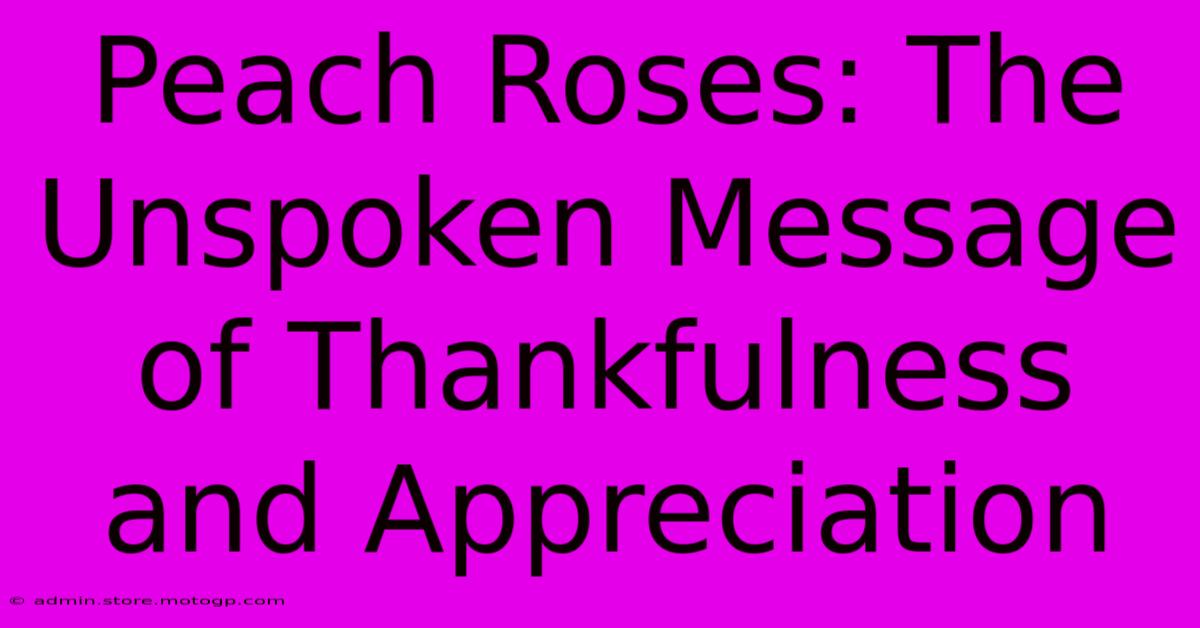 Peach Roses: The Unspoken Message Of Thankfulness And Appreciation