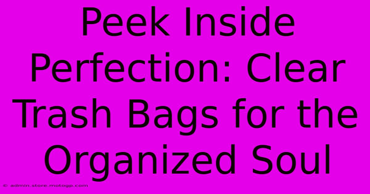 Peek Inside Perfection: Clear Trash Bags For The Organized Soul