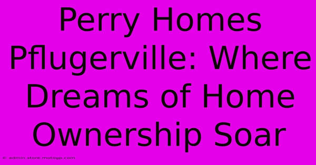 Perry Homes Pflugerville: Where Dreams Of Home Ownership Soar