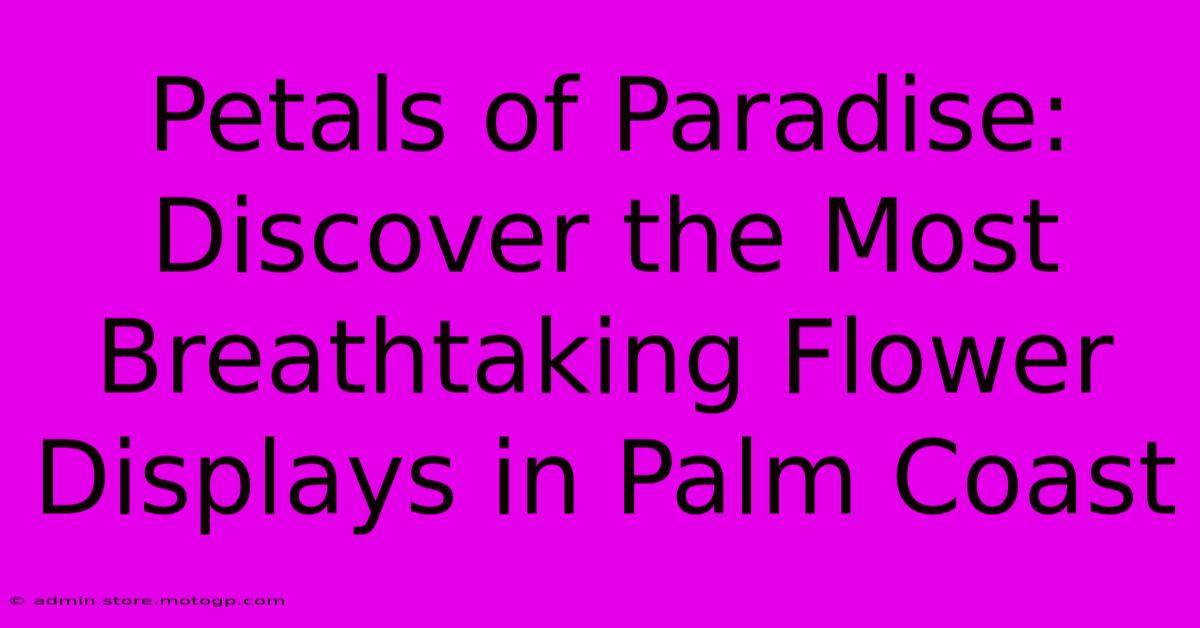 Petals Of Paradise: Discover The Most Breathtaking Flower Displays In Palm Coast