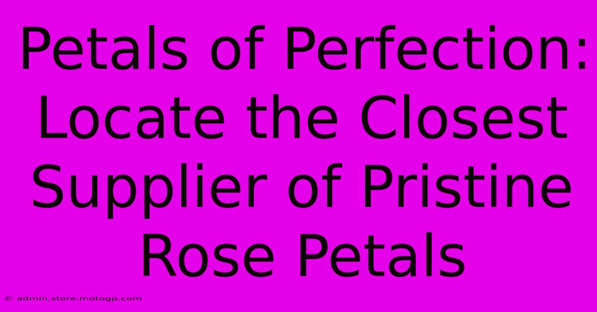 Petals Of Perfection: Locate The Closest Supplier Of Pristine Rose Petals