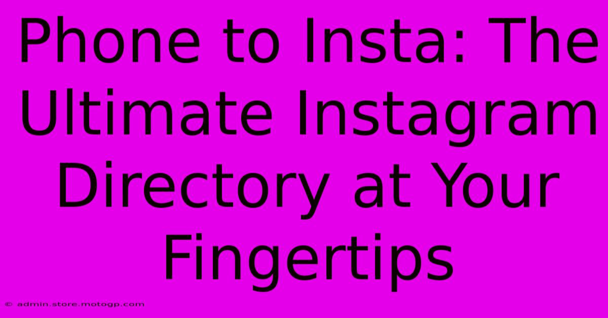 Phone To Insta: The Ultimate Instagram Directory At Your Fingertips