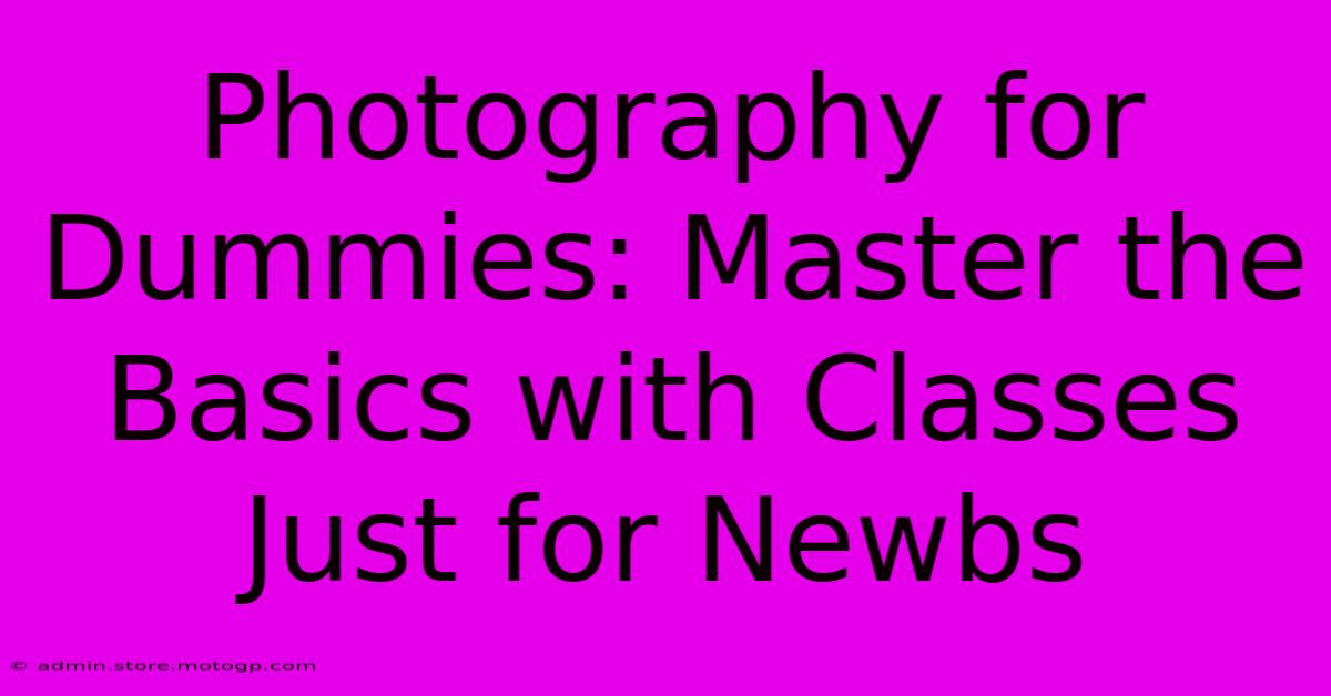 Photography For Dummies: Master The Basics With Classes Just For Newbs