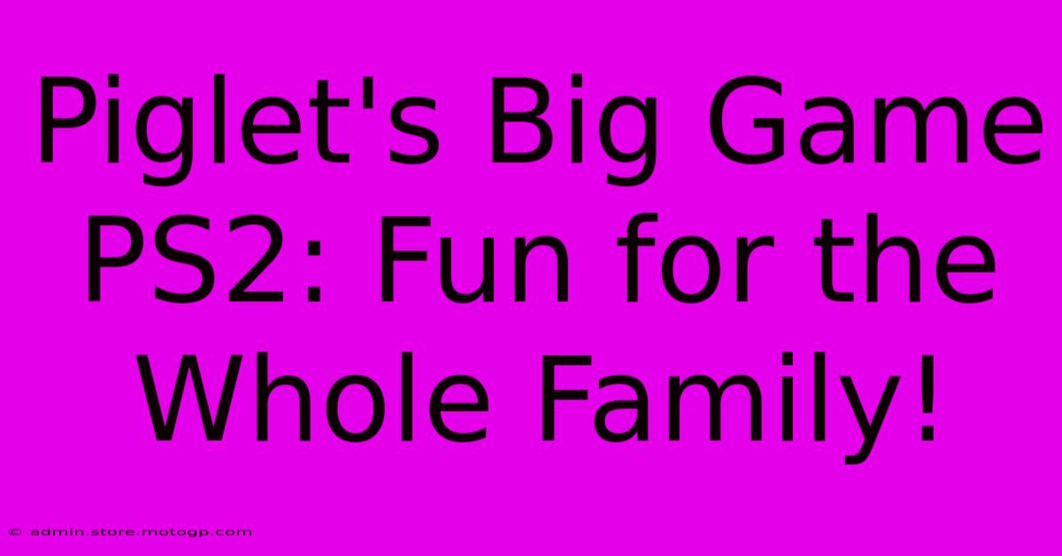 Piglet's Big Game PS2: Fun For The Whole Family!