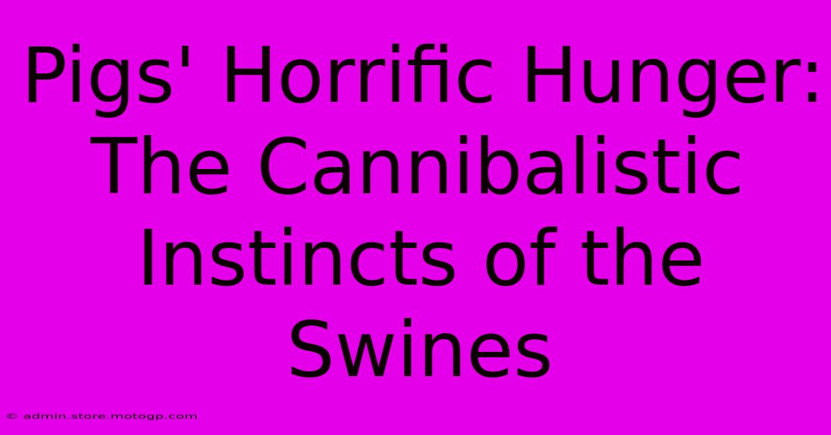 Pigs' Horrific Hunger: The Cannibalistic Instincts Of The Swines