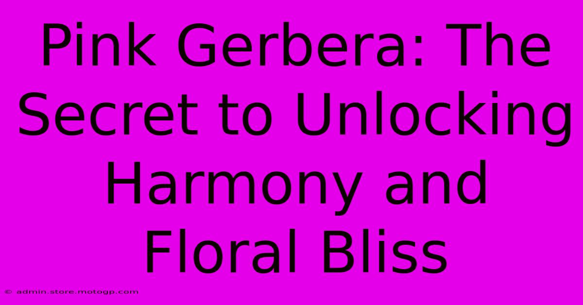 Pink Gerbera: The Secret To Unlocking Harmony And Floral Bliss