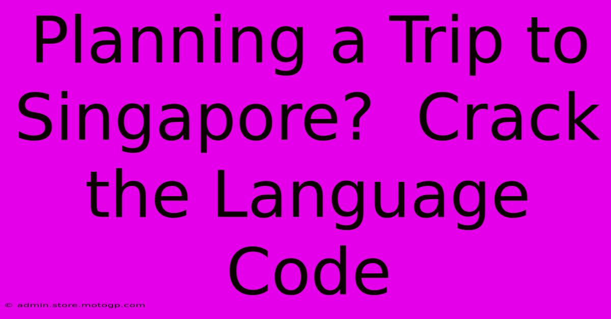 Planning A Trip To Singapore?  Crack The Language Code