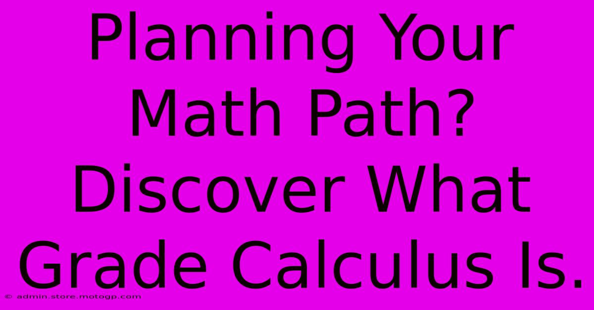 Planning Your Math Path? Discover What Grade Calculus Is.