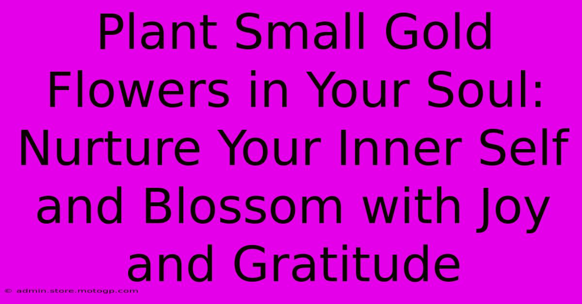 Plant Small Gold Flowers In Your Soul: Nurture Your Inner Self And Blossom With Joy And Gratitude