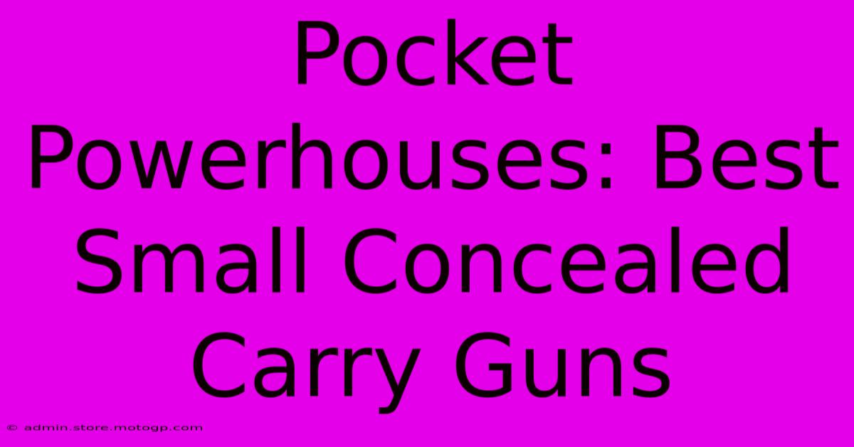 Pocket Powerhouses: Best Small Concealed Carry Guns