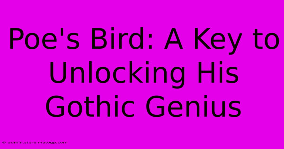 Poe's Bird: A Key To Unlocking His Gothic Genius