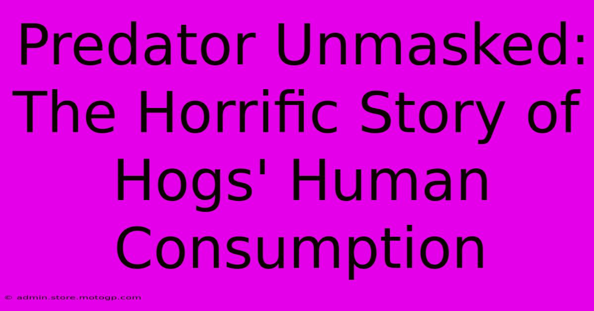 Predator Unmasked: The Horrific Story Of Hogs' Human Consumption