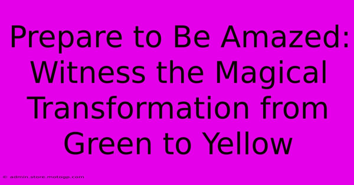 Prepare To Be Amazed: Witness The Magical Transformation From Green To Yellow