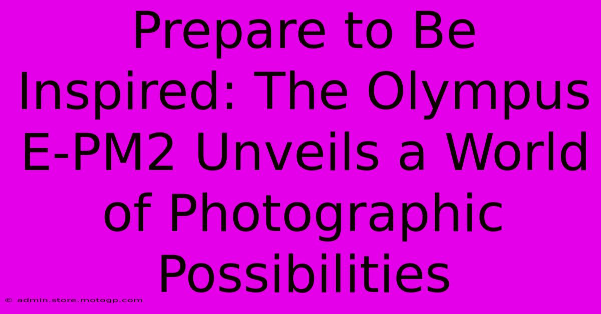 Prepare To Be Inspired: The Olympus E-PM2 Unveils A World Of Photographic Possibilities