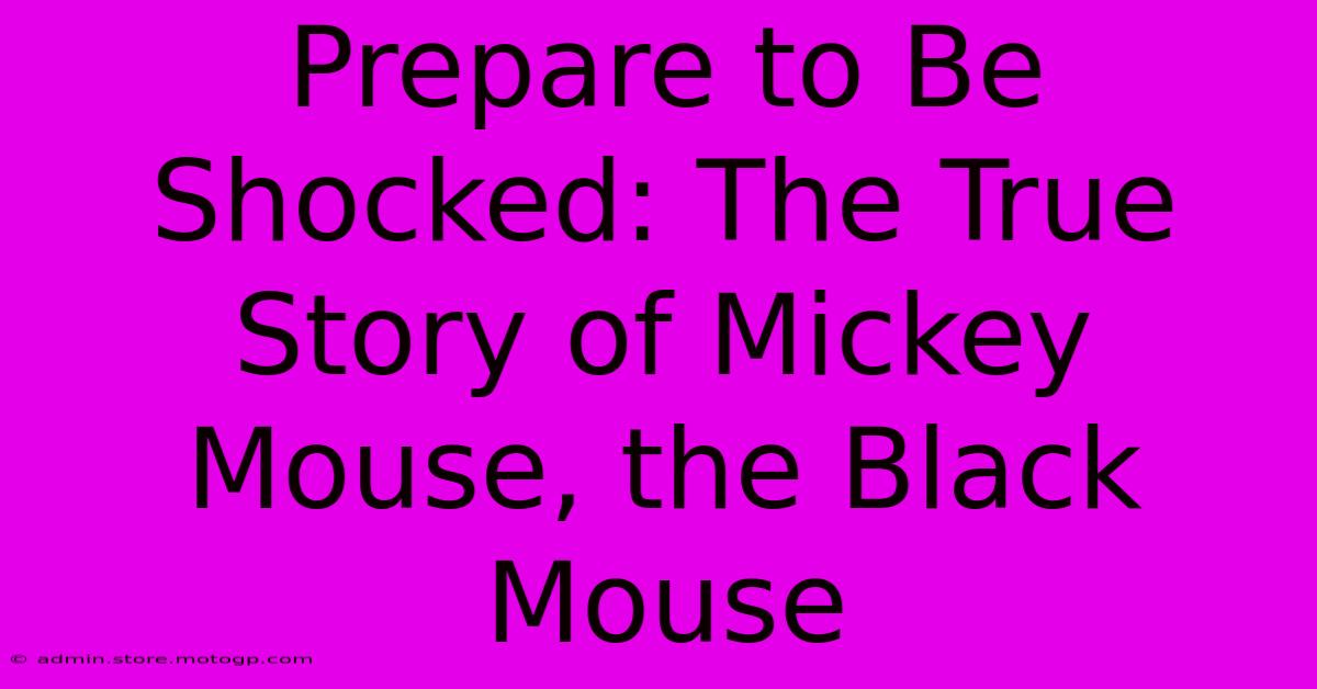 Prepare To Be Shocked: The True Story Of Mickey Mouse, The Black Mouse