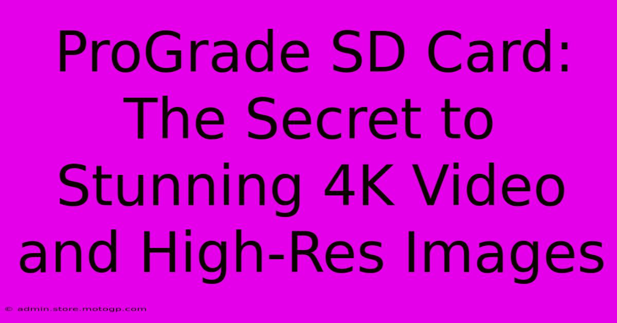 ProGrade SD Card: The Secret To Stunning 4K Video And High-Res Images