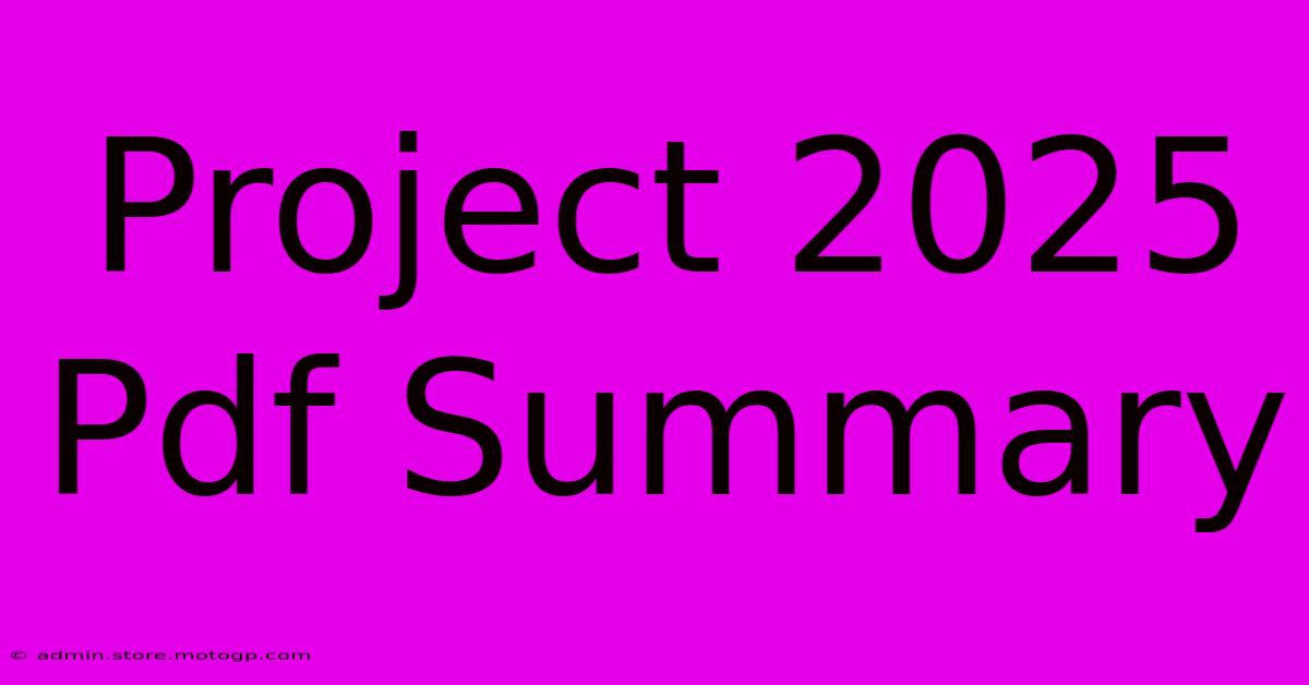 project 2025 pdf summary