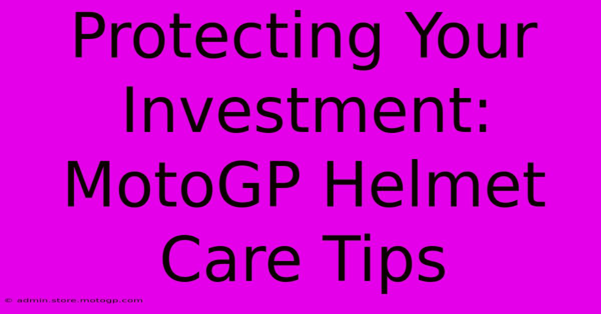 Protecting Your Investment: MotoGP Helmet Care Tips