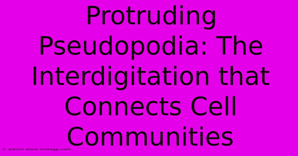 Protruding Pseudopodia: The Interdigitation That Connects Cell Communities