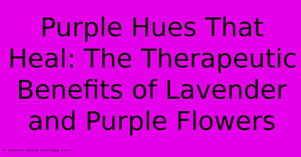 Purple Hues That Heal: The Therapeutic Benefits Of Lavender And Purple Flowers