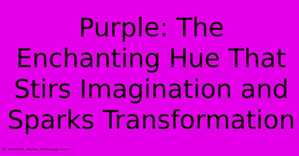 Purple: The Enchanting Hue That Stirs Imagination And Sparks Transformation