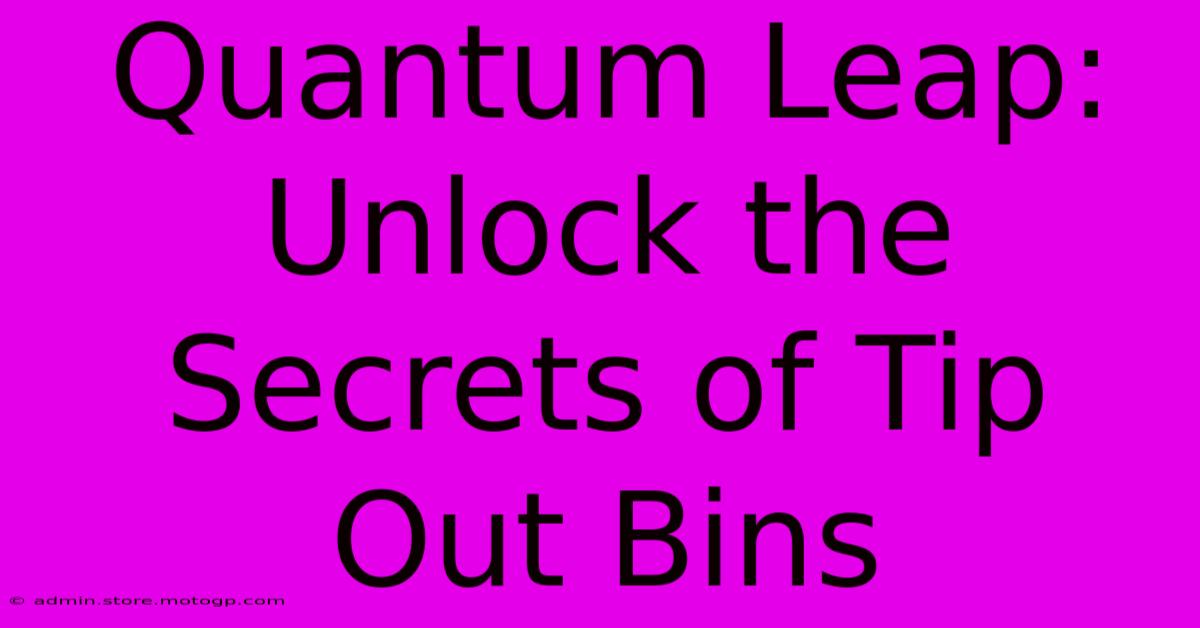 Quantum Leap: Unlock The Secrets Of Tip Out Bins