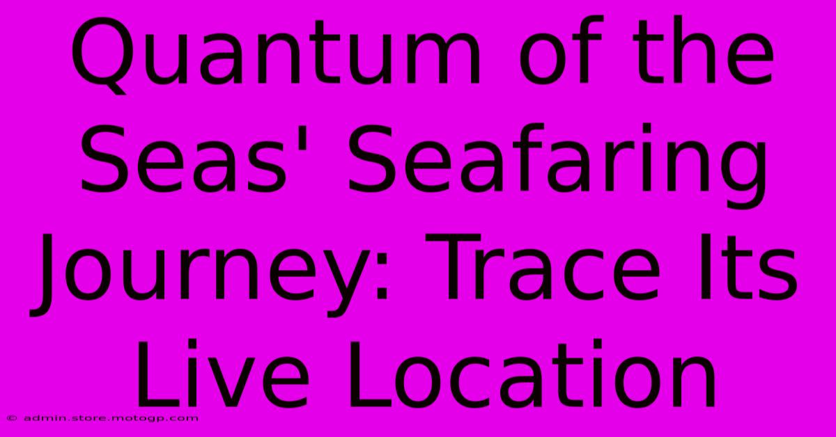 Quantum Of The Seas' Seafaring Journey: Trace Its Live Location