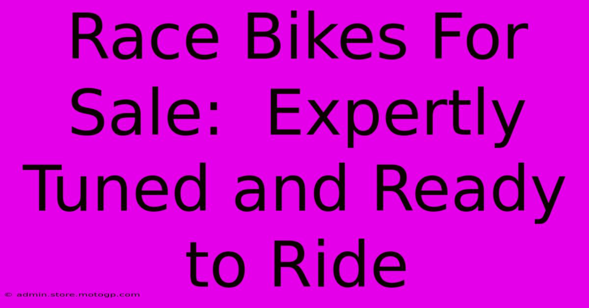 Race Bikes For Sale:  Expertly Tuned And Ready To Ride