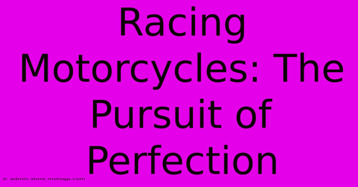 Racing Motorcycles: The Pursuit Of Perfection