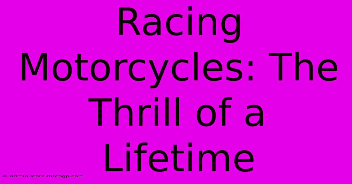 Racing Motorcycles: The Thrill Of A Lifetime