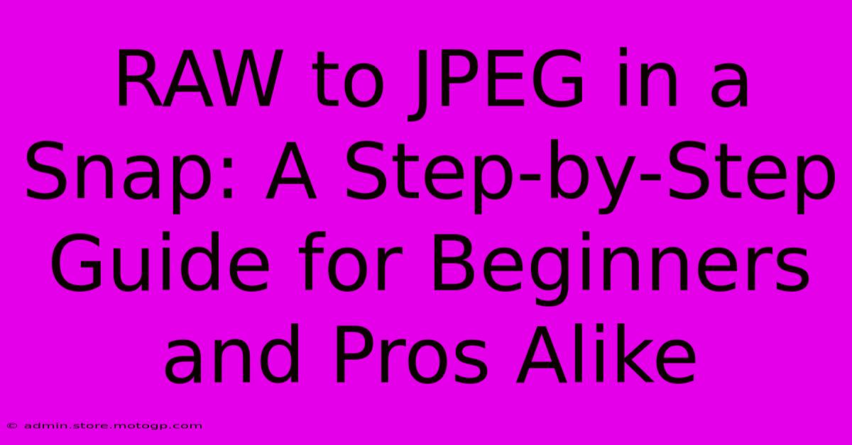 RAW To JPEG In A Snap: A Step-by-Step Guide For Beginners And Pros Alike