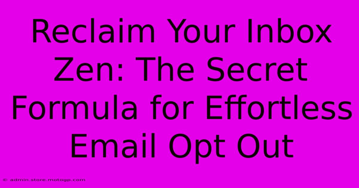 Reclaim Your Inbox Zen: The Secret Formula For Effortless Email Opt Out