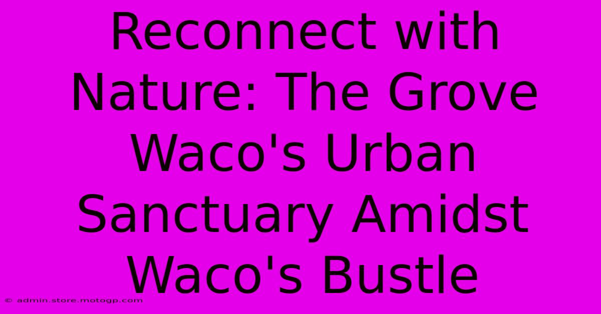 Reconnect With Nature: The Grove Waco's Urban Sanctuary Amidst Waco's Bustle