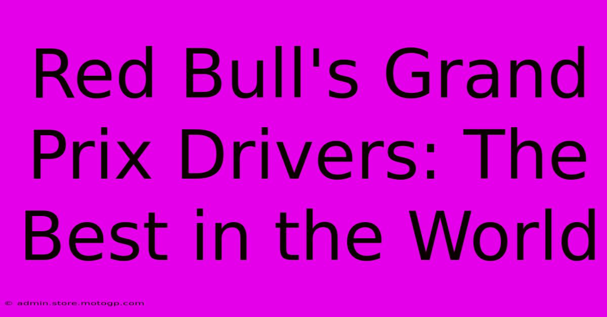 Red Bull's Grand Prix Drivers: The Best In The World